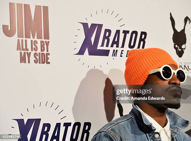 Musician Andre 3000 Benjamin arrives at the Los Angeles premiere of "Jimi: All Is By My Side" at the ArcLight Cinemas on September 22, 2014 in...