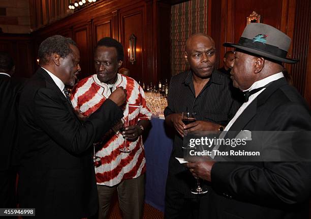 Thandika Mkandawire, Petero Sabune, Shaka Ssali and guest attend the 30th Annual Awards Gala hosted by The Africa-America Institute at Gotham Hall on...