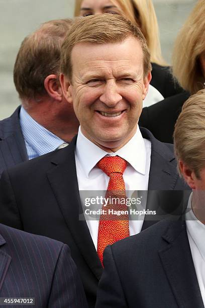 National MP Dr Jonathan Coleman looks on during the National Party team photo at Parliament House on September 23, 2014 in Wellington, New Zealand....