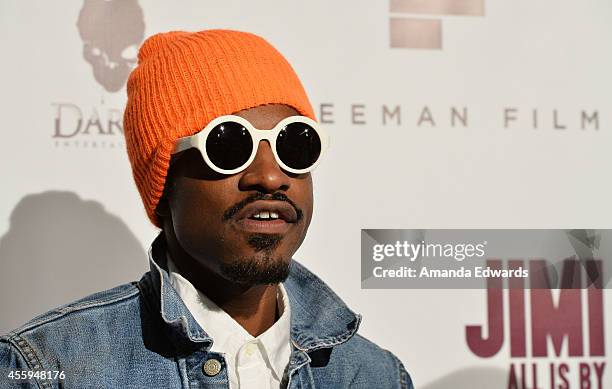 Musician Andre 3000 Benjamin arrives at the Los Angeles premiere of "Jimi: All Is By My Side" at the ArcLight Cinemas on September 22, 2014 in...