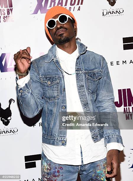 Musician Andre 3000 Benjamin arrives at the Los Angeles premiere of "Jimi: All Is By My Side" at the ArcLight Cinemas on September 22, 2014 in...