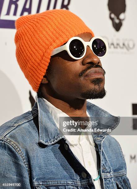 Musician Andre 3000 Benjamin arrives at the Los Angeles premiere of "Jimi: All Is By My Side" at the ArcLight Cinemas on September 22, 2014 in...