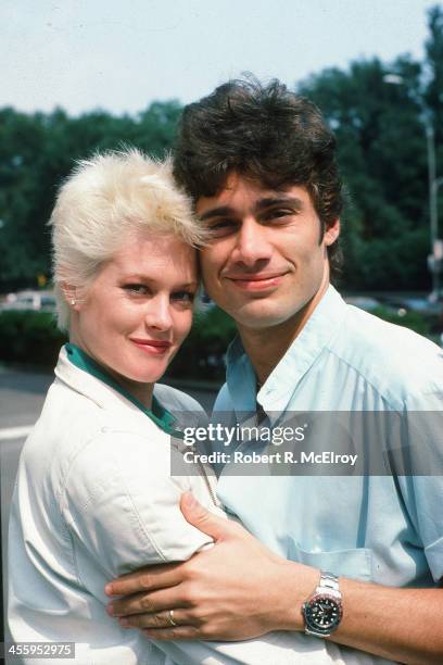 Portrait of American actress Melanie Griffith and her husband, Cuban-American fellow actor Steven Bauer, New York, New York, 1984.