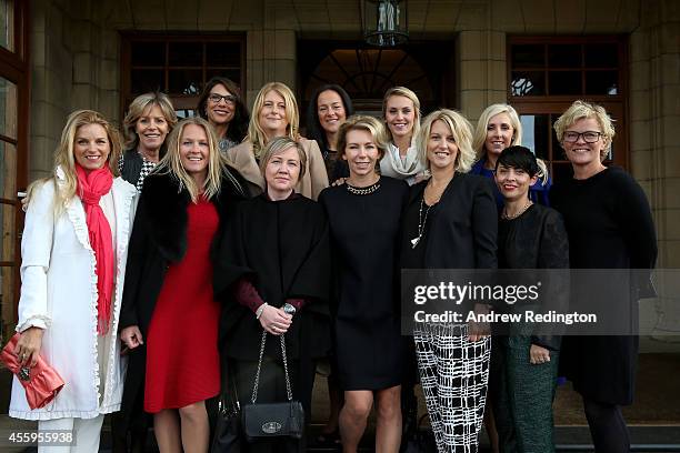 Kate Rose, wife of Justin Rose, Vicki Smyth, wife of Europe team vice captain Des Smyth, Susanne Jiminez, wife of Europe team vice captain Miguel...