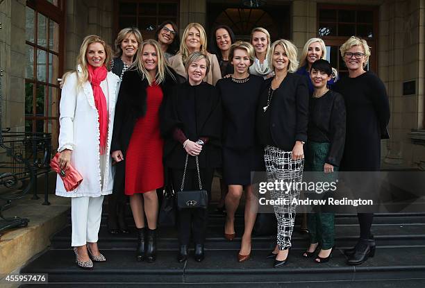 Kate Rose, wife of Justin Rose, Vicki Smyth, wife of Europe team vice captain Des Smyth, Susanne Jiminez, wife of Europe team vice captain Miguel...