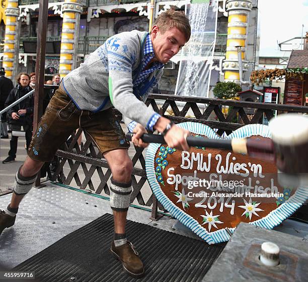 Marco Wittmann attends at the 'Hau den Lukas' the 'BMW Wiesn Sport-Stammtisch' of the 2014 Oktoberfest at Theresienhoehe on September 23, 2014 in...