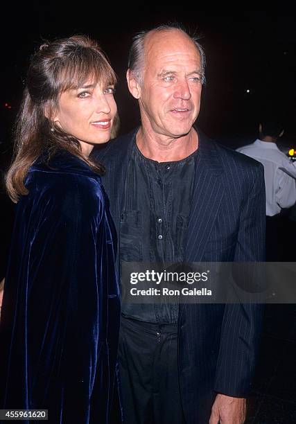 Actor Geoffrey Lewis and wife Paula Hochhalter attend "The Way of the Gun" Hollywood Premiere on August 29, 2000 at the Egyptian Theatre in...