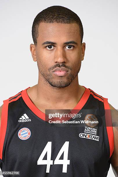 Bryce Taylor, #44 of FC Bayern Munich poses during the FC Bayern Munich 2014/2015 Turkish Airlines Euroleague Basketball Media Day at Audi Dome on...