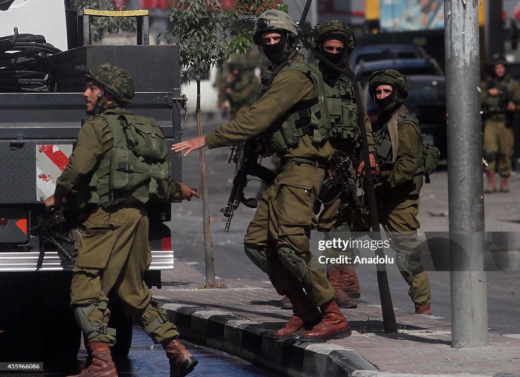 Conflicts between Israeli soldiers and Palestinian demonstrators in West Bank