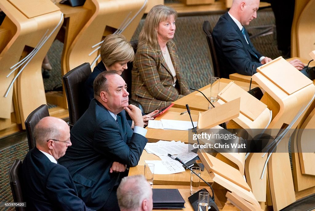 Alex Salmond Returns To Holyrood For First Time Since Referendum