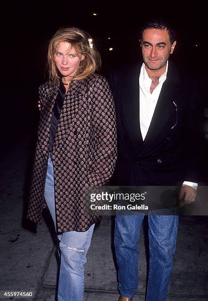 Actress Traci Lind and date Dodi Fayed on April 22, 1991 at Spago in West Hollywood, California.