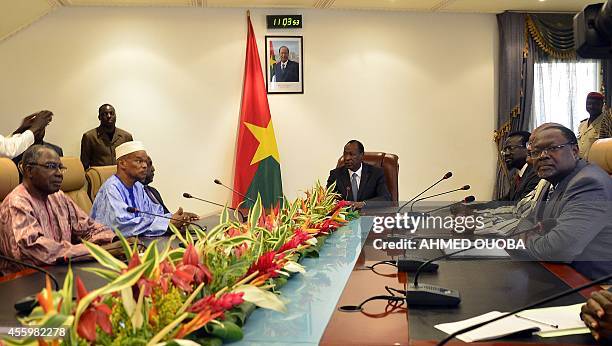Burkina Faso's President Blaise Compaore meets political leaders from the opposition and the majority on September 23, 2014 at the presidential...