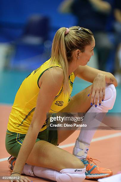 Thaisa Menezes of Brazil during the FIVB Women's World Championship pool B match between Brazil and Bulgaria on September 23, 2014 in Trieste, .