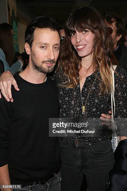 Anthony Vaccarello and Lou Doillon attend the Anthony Vaccarello show as part of the Paris Fashion Week Womenswear Spring/Summer 2015 on September...