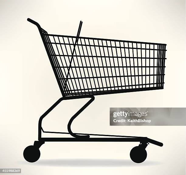 shopping einkaufswagen - grocery cart stock-grafiken, -clipart, -cartoons und -symbole