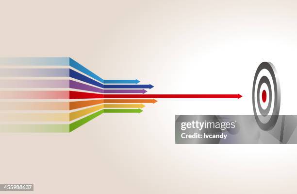 stockillustraties, clipart, cartoons en iconen met hit the target - arrows target