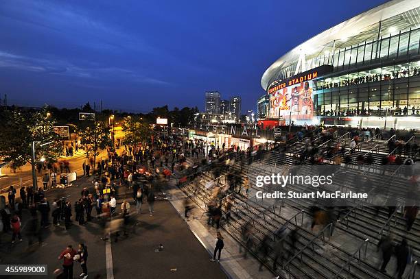 General view of Emirates Stadium before the Capital One Cup Third Round match between Arsenal and Southampton on September 23, 2014 in London,...