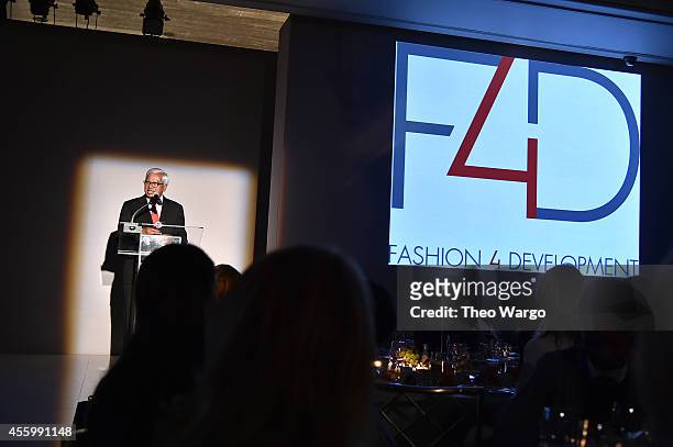 Founder and chairman of BRAC, Sir Fazle Hasan Abed attends Fashion 4 Development 4th Annual Official First Ladies Luncheon at The Pierre Hotel on...