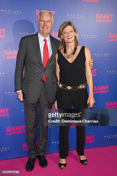 Michel Barnier and his wife Isabelle attend the 'Saint Laurent' at Centre Pompidou on September 23, 2014 in Paris, France.