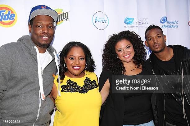 Michael Che, Sherri Shepherd, Michelle Bateau, and Marlon Wayans attend the NYTough Comedy Showcase at Caroline's On Broadway on September 23, 2014...