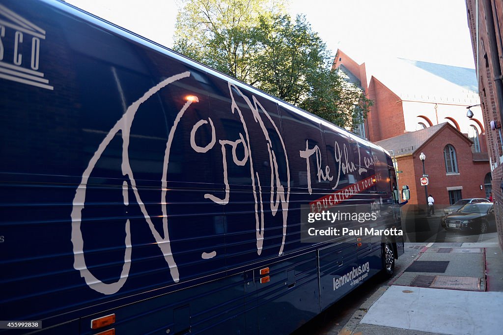 The John Lennon Educational Tour Bus Makes A Stop At The Berklee College Of Music