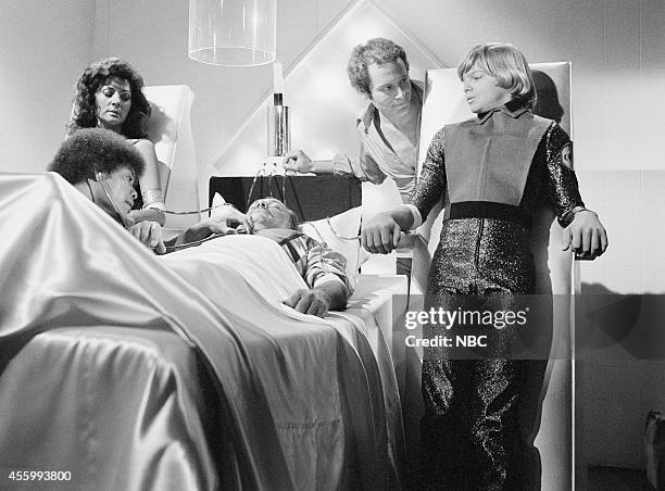 Dream of Conquest" Episode 5 -- Pictured: Lenore Stevens as Lara, Carl Franklin as Dr. Fred Walters, Robert Patten as Luther, Jared Martin as Varian,...