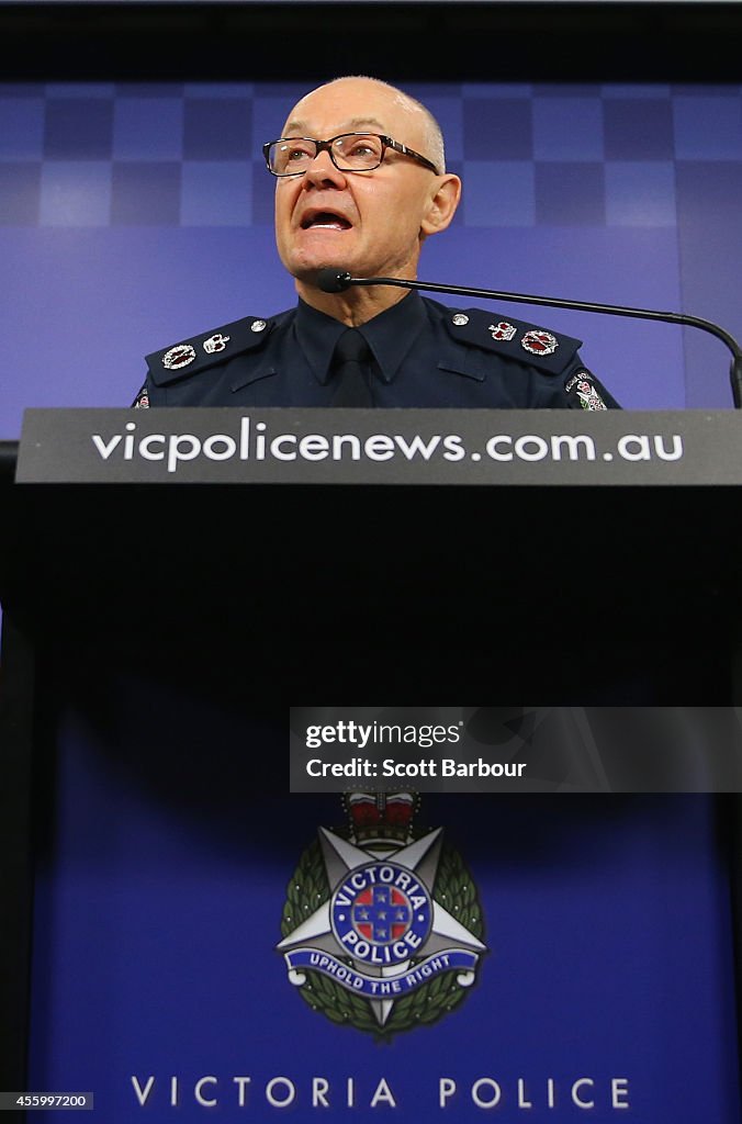 Police Commissioner Holds Press Conference Over Man Killed After Altercation With Counter Terrorism Officers In Melbourne