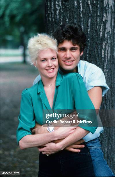 Portrait of American actress Melanie Griffith and her husband, Cuban-American fellow actor Steven Bauer, New York, New York, 1984.