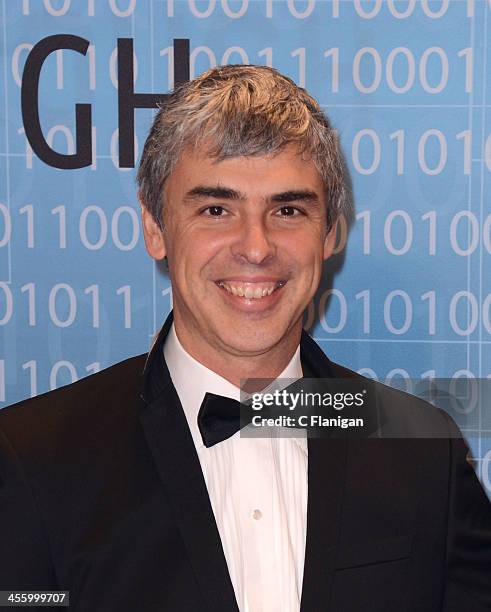 Computer Scientist Larry Page of Google arrives at the Breakthrough Prize Inaugural Ceremony at NASA Ames Research Center on December 12, 2013 in...
