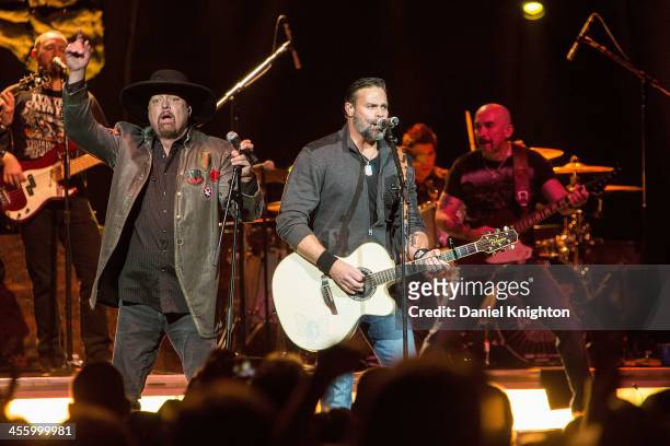 Montgomery Gentry performs at the KKGO Go Country 105 2013 Winter Fest Concert at Honda Center on December 12, 2013 in Anaheim, California.