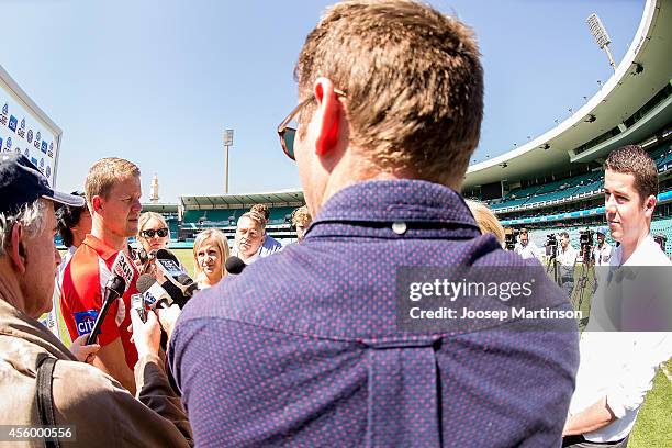 Ryan O'Keefe speaks to the media during a Sydney Swans AFL media session at Sydney Cricket Ground on September 24, 2014 in Sydney, Australia.