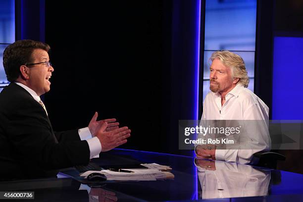 Sir Richard Branson talks with host Neil Cavuto on "Cavuto" on FOX Business Network at FOX Studios on September 23, 2014 in New York City.