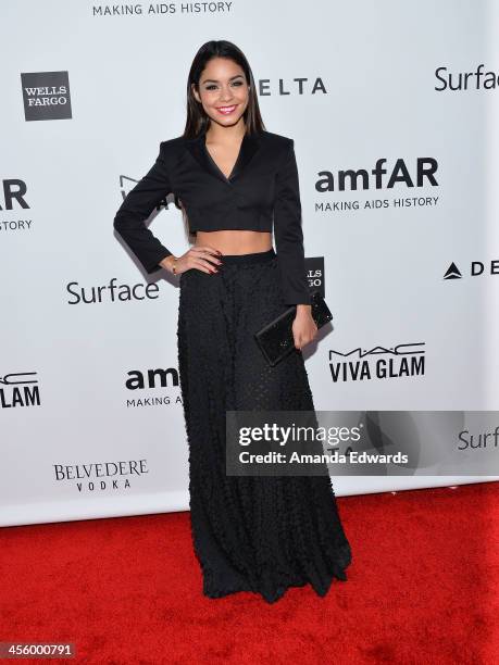 Actress Vanessa Hudgens arrives at amfAR The Foundation for AIDS 4th Annual Inspiration Gala at Milk Studios on December 12, 2013 in Hollywood,...