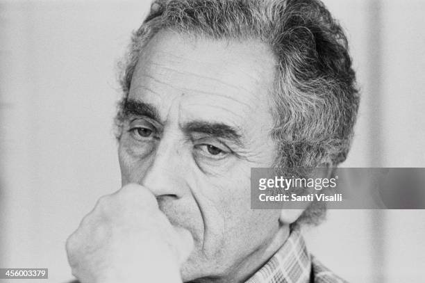 Movie Director Michelangelo Antonioni during an interview on April 4, 1975 in New York, New York.
