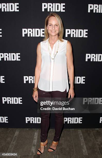 Actress Helen Hunt attends the Screening of CBS Films' "Pride" at AMPAS Samuel Goldwyn Theater on September 23, 2014 in Beverly Hills, California.