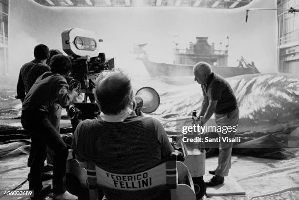 Movie Director Federico Fellini on the set of Casanova on July 10, 1975 in Rome, Italy.