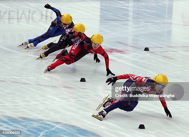 Yui sakai, ayuko Ito, Biba Sakurai and Sayuri Shimizu complete Short Track Skating Women500 Final during the Short Track Olympic Qualifying...