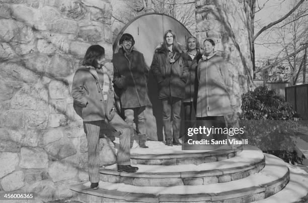 David Brubeck with wife and children posing for a portrait on January 15, 1974 in Norwalk, Connecticut.