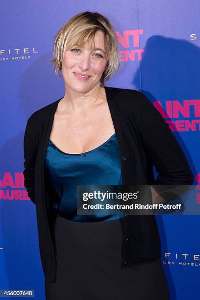 Actress Valeria Bruni Tedeschi attends the 'Saint Laurent' movie premiere at Centre Pompidou on September 23, 2014 in Paris, France.