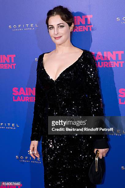 Actress Amira Casar attends the 'Saint Laurent' movie premiere at Centre Pompidou on September 23, 2014 in Paris, France.