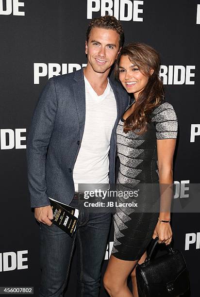 Richard Fleeshman and Samantha Barks attend the "Pride" Los Angeles special screening on September 23 in Beverly Hills, California.