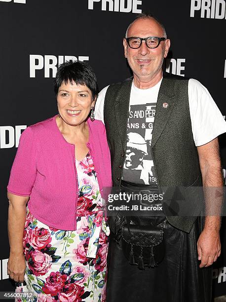Sian James and Jonathan Blake attend the "Pride" Los Angeles special screening on September 23 in Beverly Hills, California.