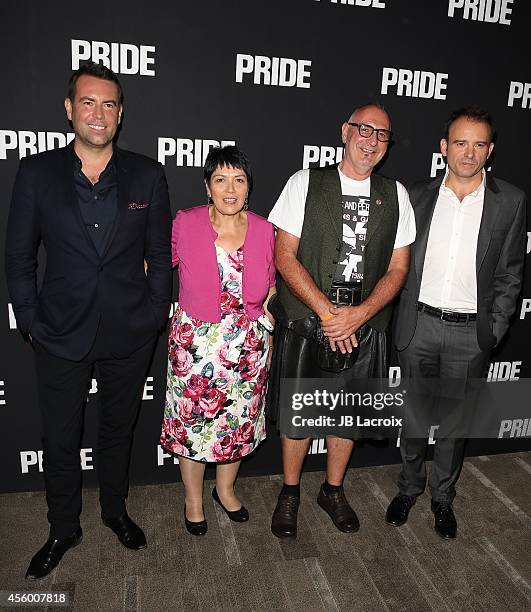 Stephen Beresford; Sian James; Jonathan Blake;Matthew Warchus attend the "Pride" Los Angeles special screening on September 23 in Beverly Hills,...