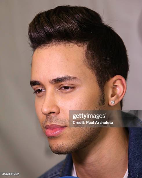 Latin Recording Artist Prince Royce attends the Latin GRAMMY Cultural Foundation presention of a Latin GRAMMY In Schools at Los Angeles High School...