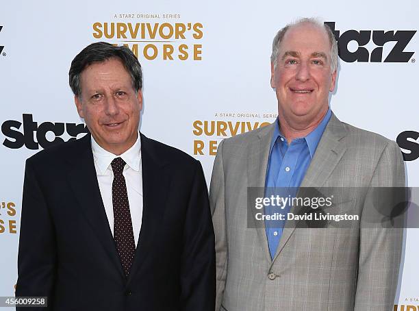 Executive producers Tom Werner and Paul Wachter attend the premiere of Starz "Survivor's Remorse" at the Wallis Annenberg Center for the Performing...