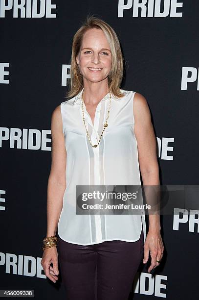 Actress Helen Hunt arrives at the Los Angeles Special Screening of "Pride" at the AMPAS Samuel Goldwyn Theater on September 23, 2014 in Beverly...