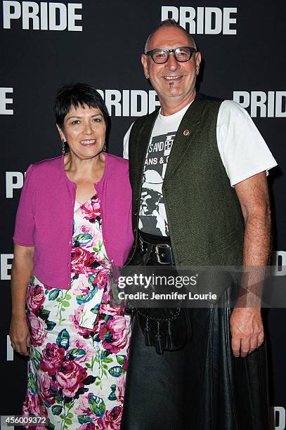 Sian James and Jonathan Blake arrive at the Los Angeles Special Screening of "Pride" at the AMPAS Samuel Goldwyn Theater on September 23, 2014 in...