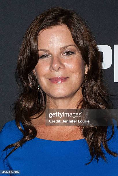 Actress Marcia Gay Harden arrives at the Los Angeles Special Screening of "Pride" at the AMPAS Samuel Goldwyn Theater on September 23, 2014 in...