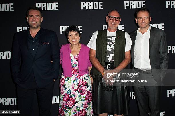 Stephen Beresford, Sian James, Jonathan Blake, and Matthew Warchus arrive at the Los Angeles Special Screening of "Pride" at the AMPAS Samuel Goldwyn...