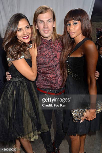 Gyselle Soares, Christophe Guillarme and Mia Frye attend the Christophe Guillarme show as part of the Paris Fashion Week Womenswear Spring/Summer...